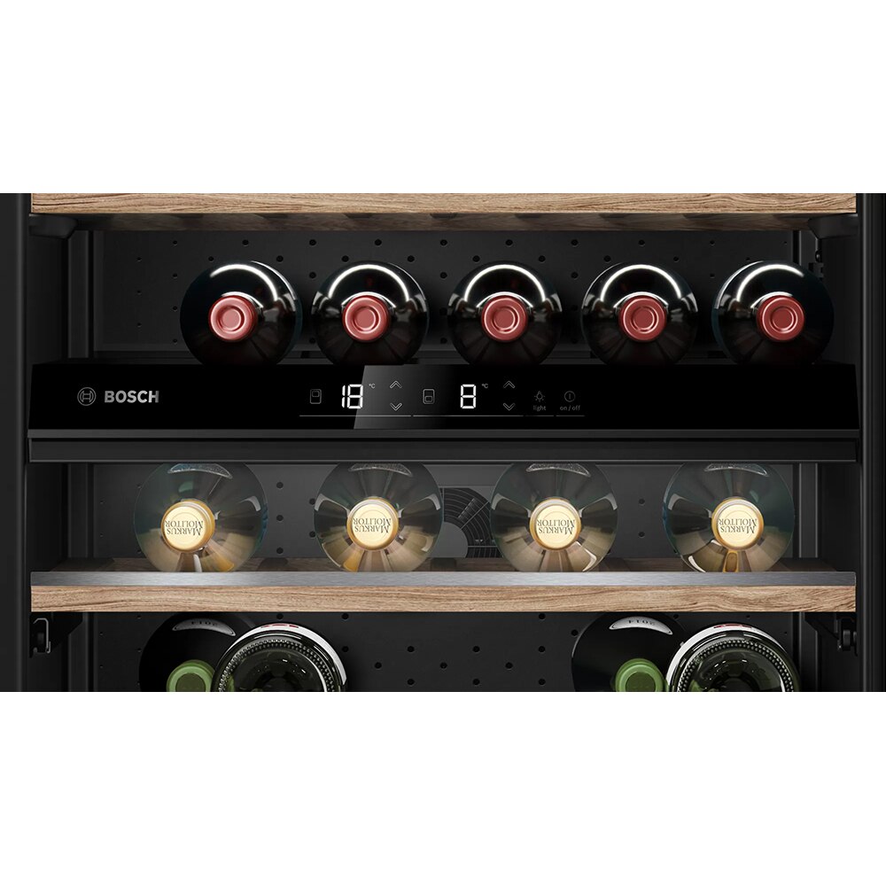 Racitor de vinuri incorporabil BOSCH KUW21AHG0, 44 sticle, H 82 cm, Clasa G