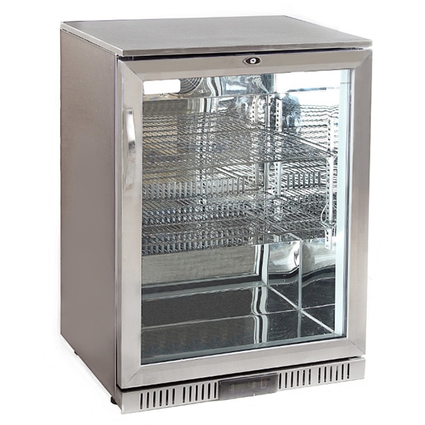 Vitrina frigorifica VORTEX VBC13SSS01G, 128 l, H 90 cm, Clasa D, argintiu