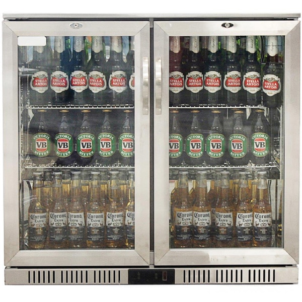 Vitrina frigorifica VORTEX VBC20SSS01G, 200 l, H 90 cm, Clasa D, argintiu