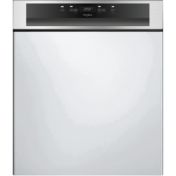 Masina de spalat vase semi-incorporabila WHIRLPOOL WBC 3C34 PF X, 14 seturi, 8 programe, 60 cm, Clasa D, inox