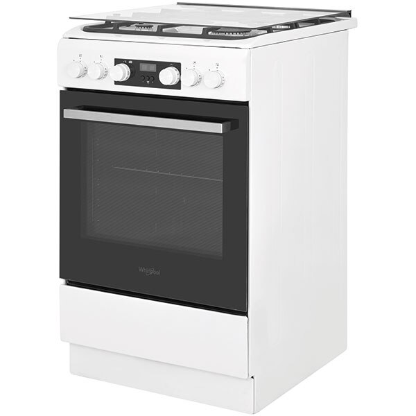 Aragaz WHIRLPOOL WS5G8CHW/E, 4 arzatoare, Gaz + Electric, L 50 cm, alb