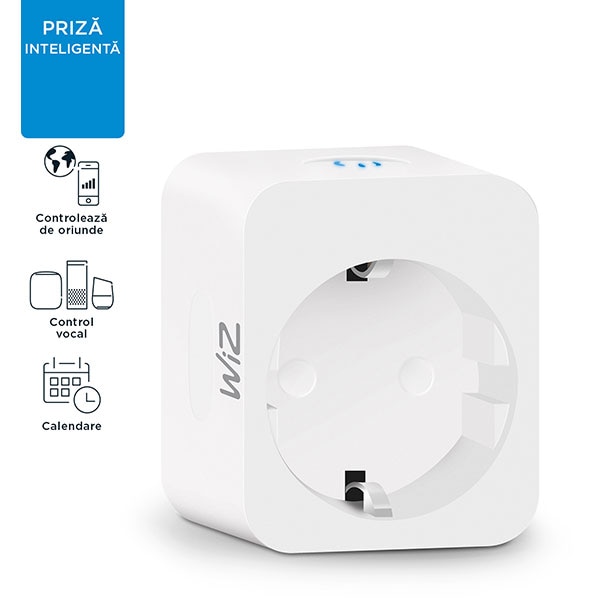 Priza inteligenta WIZ Connected, Wi-Fi, 2300W, alb
