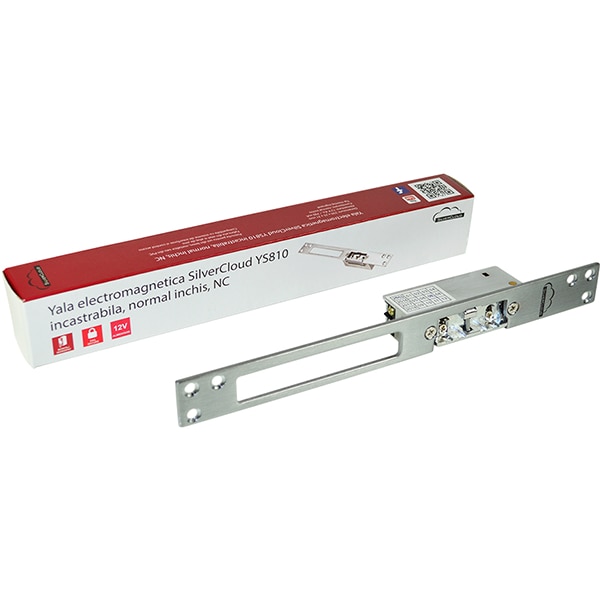 Yala electromagnetica SILVERCLOUD YS810, incastrabila, Fail Secure NO, argintiu