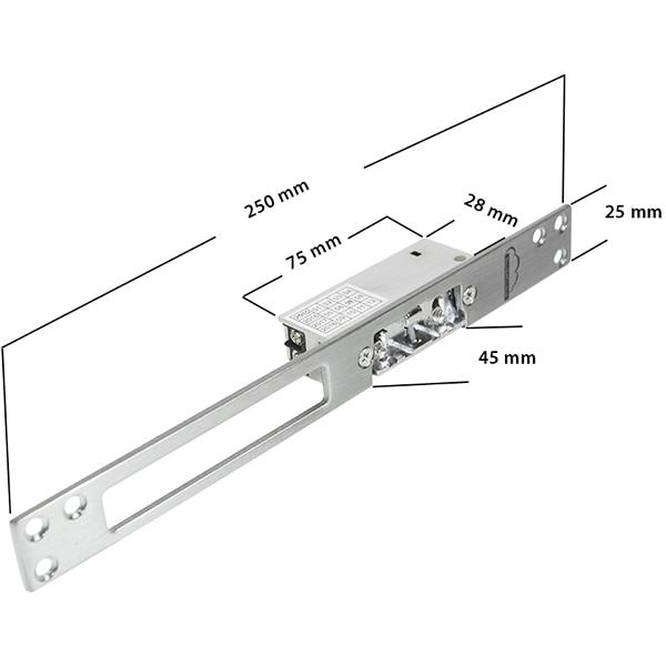 Yala electromagnetica SILVERCLOUD YS810, incastrabila, Fail Secure NO, argintiu