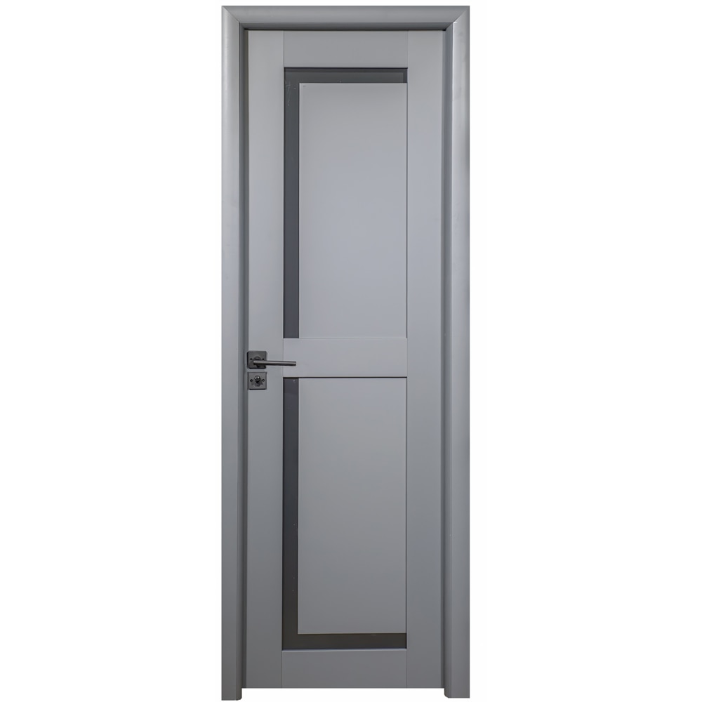 Usa interior A04, cu plexiglas, reversibila, MDF, 60 x 204 cm, gri antracit