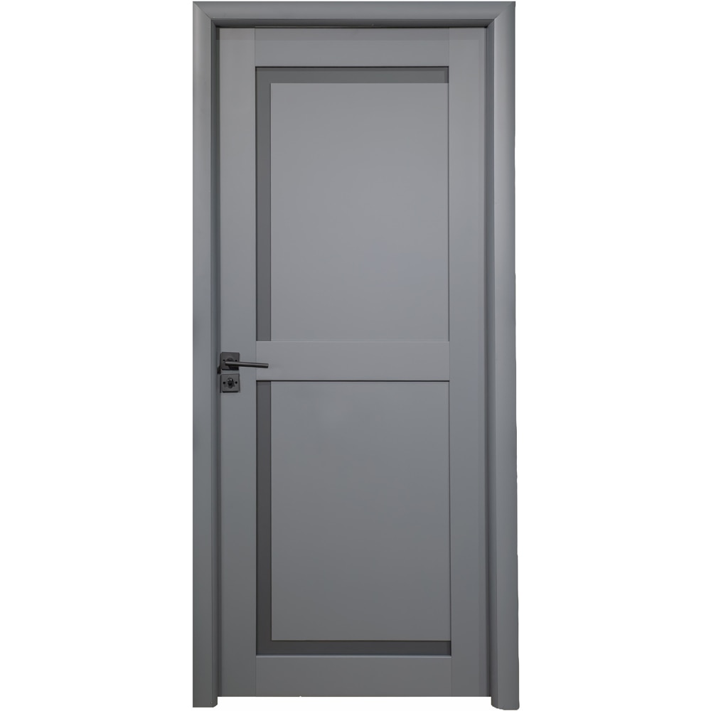 Usa interior A04, cu plexiglas, reversibila, MDF, 80 x 204 cm, gri antracit