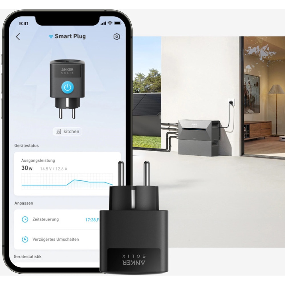 Priza inteligenta ANKER Solix A17X8311, EU, Wi-Fi, 2500W, 10A, negru