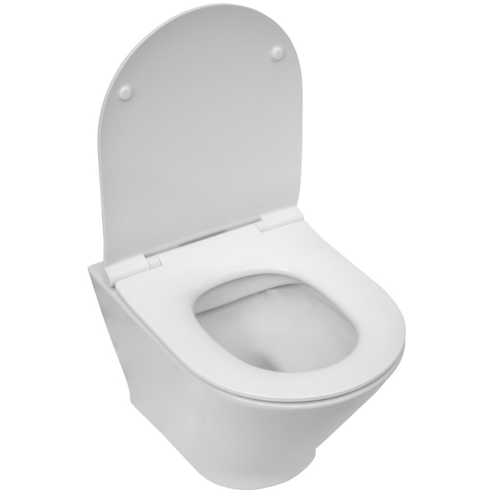 Vas WC suspendat ROCA Gap Round A34H0N3000, portelan, 35.5 x 48 x 34.5 cm, capac SoftClose, alb