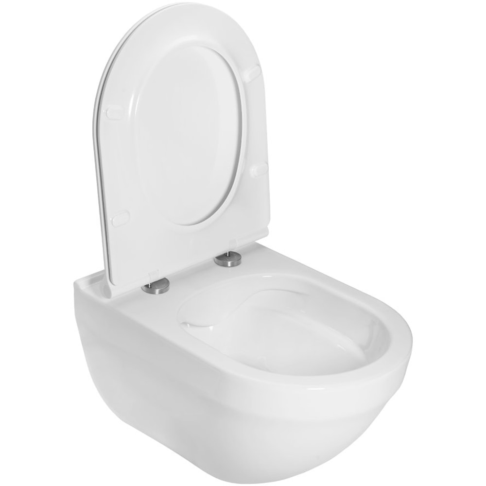 Vas WC suspendat ROCA Hebe A34H138000, portelan, 36.2 x 52 x 34.5 cm, capac SoftClose, alb