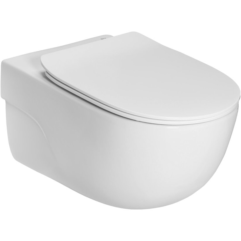 Vas WC suspendat ROCA Meridian A34H240000, portelan, 36 x 56 x 33 cm, capac SoftClose, alb