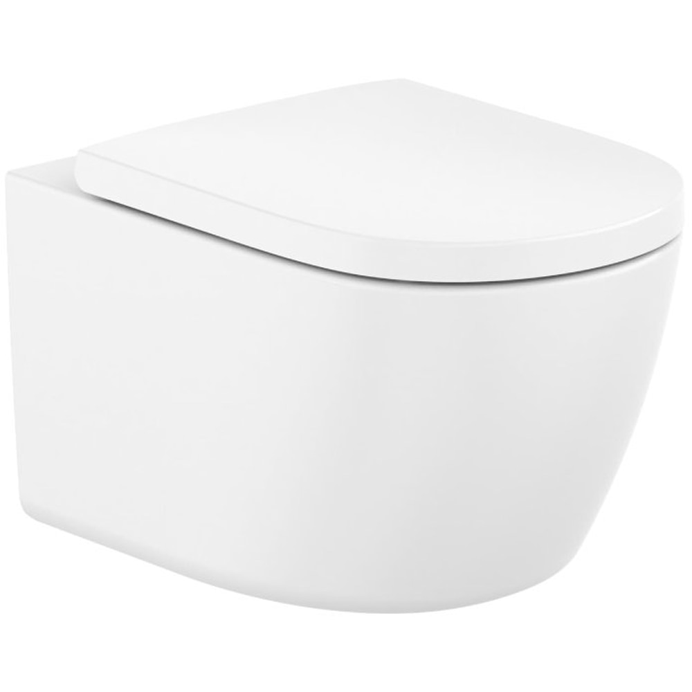Vas WC suspendat ROCA Meridian-N A34H741000, portelan, 36 x 54 x 34.5 cm, capac SoftClose, alb