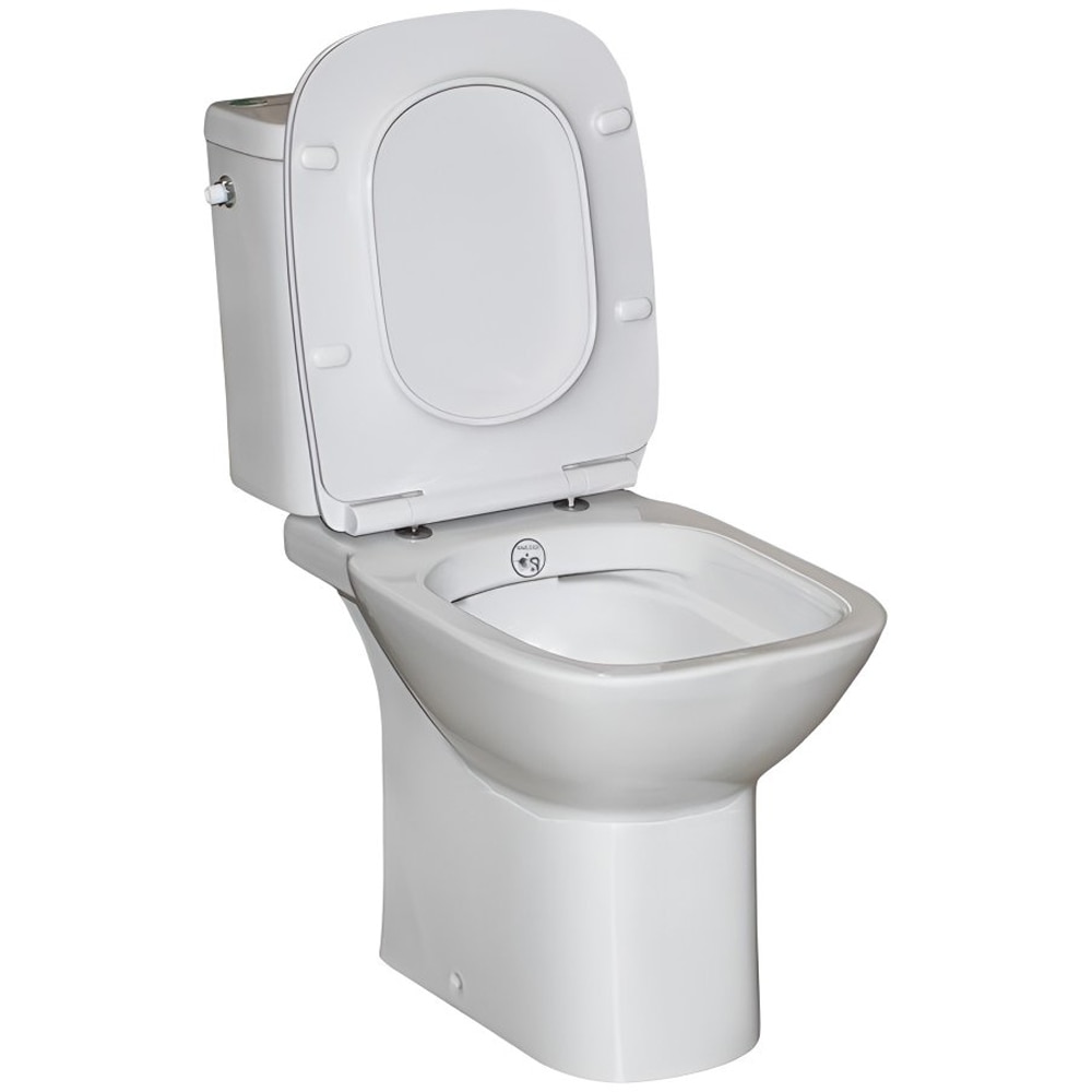 Set vas WC ROCA Debba Square A34P9D0000, portelan, rezervor 3/4.5 l, capac SoftClose, alb