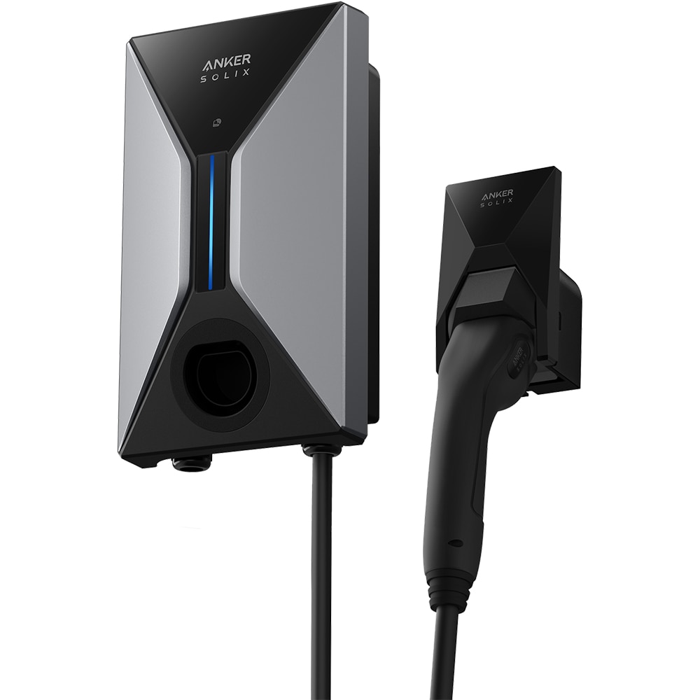 Statie incarcare masini electrice ANKER Solix V1 Type 2, monofazat 22kW, 16A, Wi-Fi, cablu 5m, negru