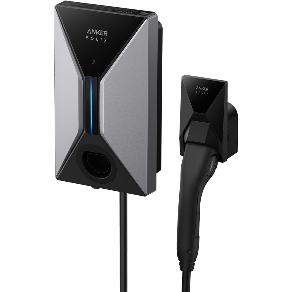 Statie incarcare masini electrice ANKER Solix V1 Type 2, monofazat 22kW, 16A, Wi-Fi, cablu 5m, negru