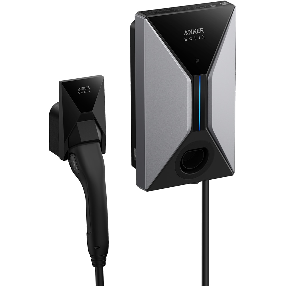 Statie incarcare masini electrice ANKER Solix V1 Type 2, monofazat 22kW, 16A, Wi-Fi, cablu 5m, negru