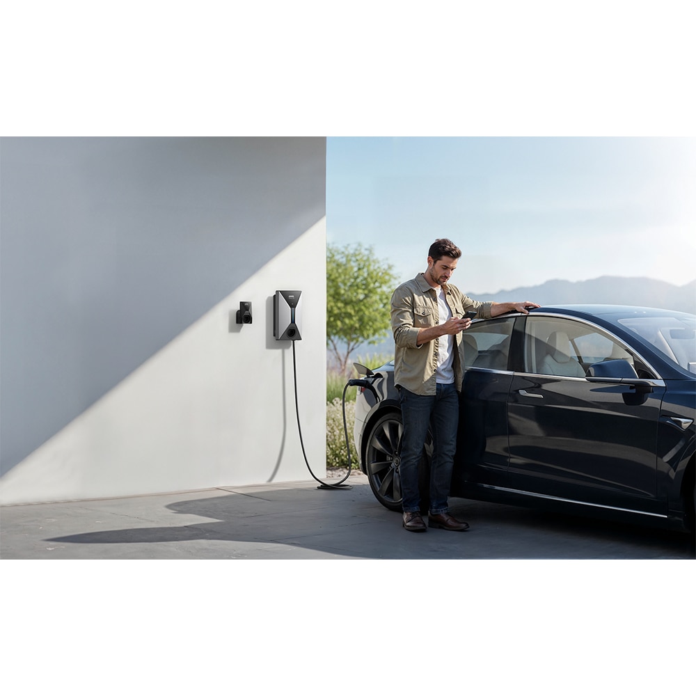 Statie incarcare masini electrice ANKER Solix V1 Type 2, monofazat 22kW, 16A, Wi-Fi, cablu 5m, negru