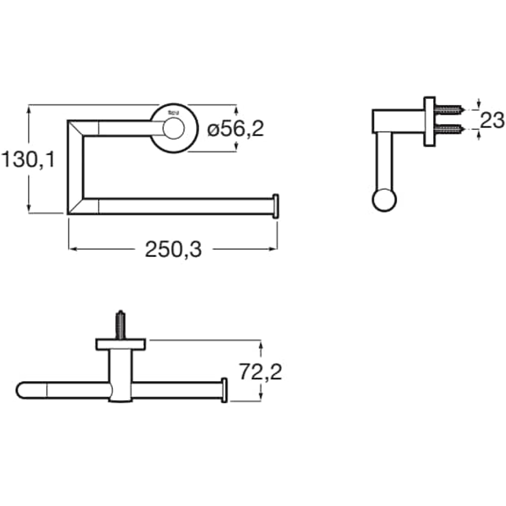 Suport prosoape tip inel ROCA Hotels A817579VA0, metal, auriu periat