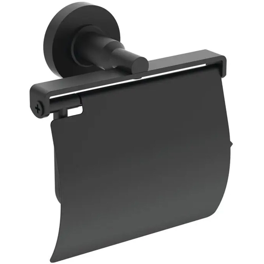 Suport hartie igienica cu capac IDEAL STANDARD IOM A9127XG, negru mat