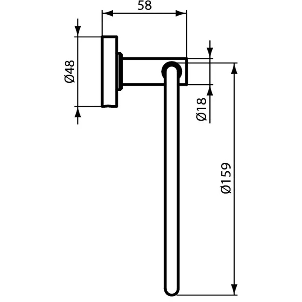 Suport prosop tip inel IDEAL STANDARD IOM A9130XG, negru mat