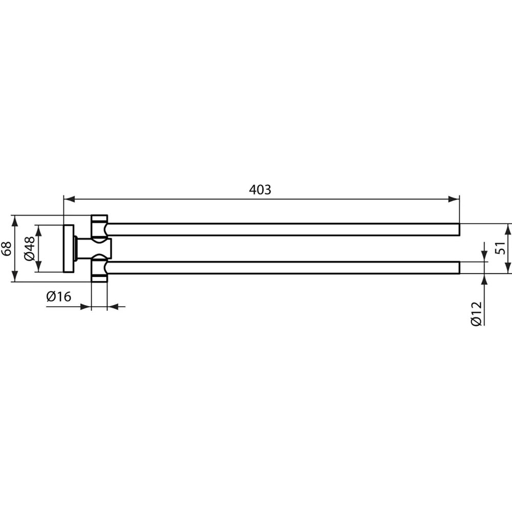 Suport prosop dublu IDEAL STANDARD IOM A9131AA, 37 cm, crom