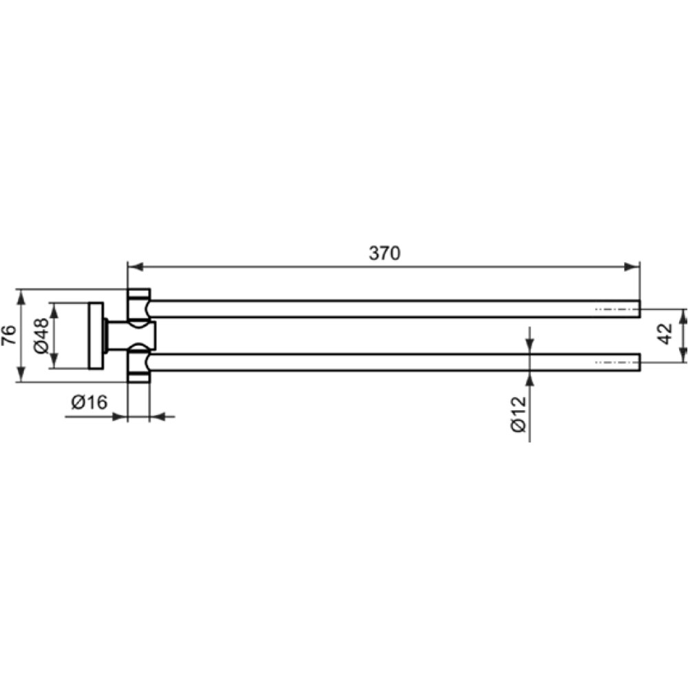 Suport prosop dublu IDEAL STANDARD IOM A9131AA, 37 cm, crom