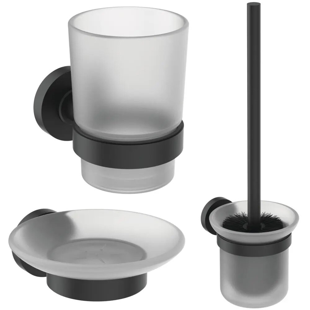 Set accesorii baie IDEAL STANDARD IOM A9245XG, 3 piese, negru mat