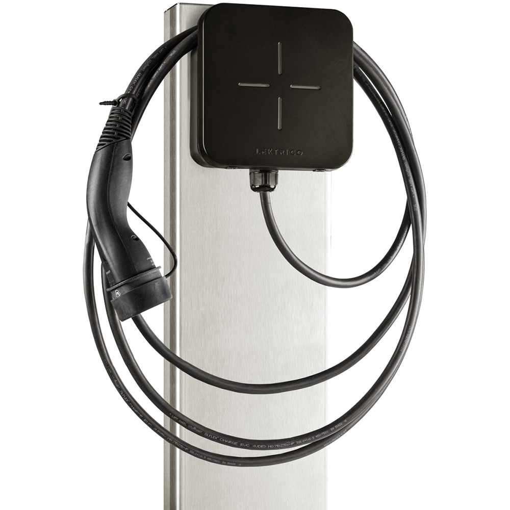 Statie incarcare masini electrice LEKTRI.CO Tri Safe EM, trifazat 22kW, monofazat 7.4kW, 32A, Type 2, cablu 5m, Wi-Fi, negru