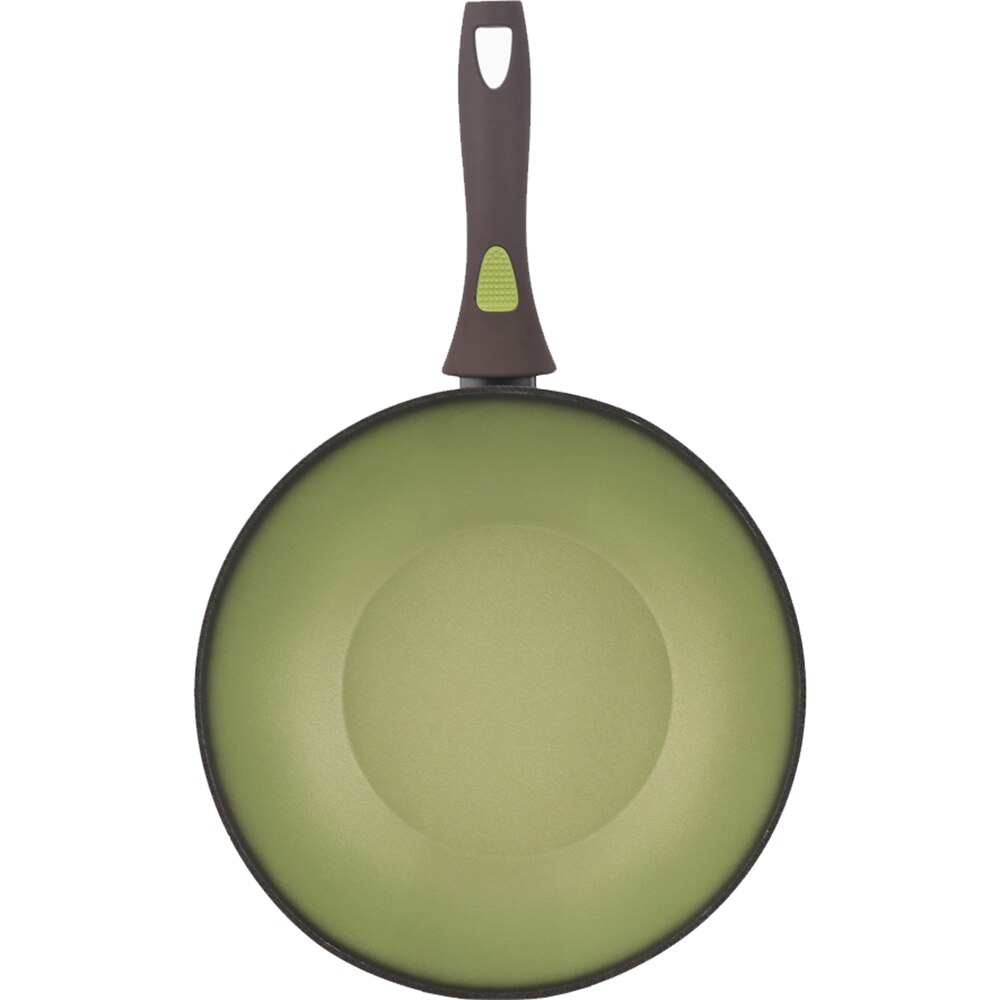 Tigaie Wok AMERCOOK Avocado AC0108403.28, 28 cm, aluminiu forjat, negru-verde