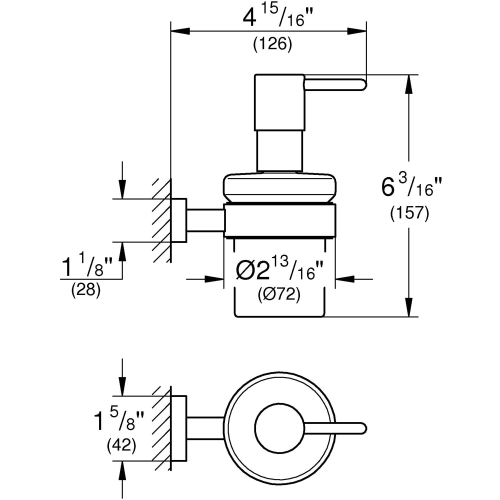 Dispenser sapun lichid GROHE Essentials 1024702430, 160 ml, negru