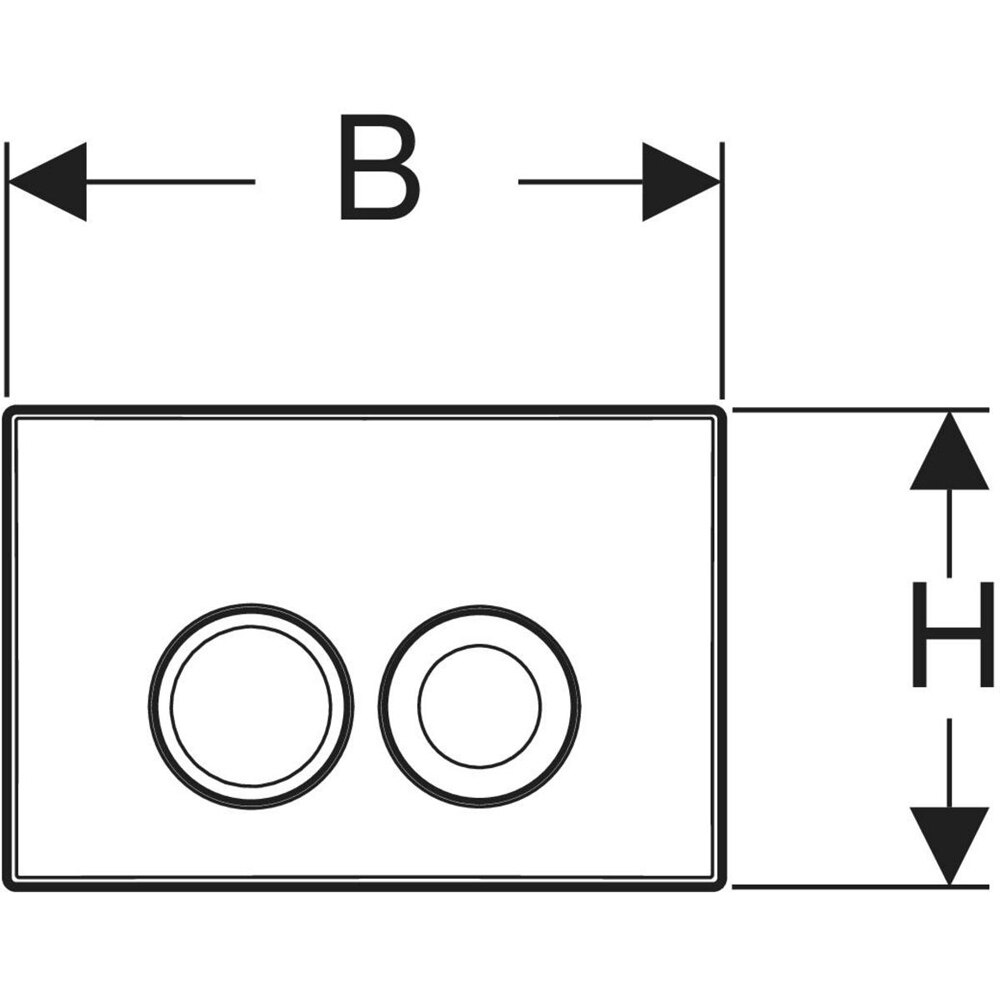Clapeta actionare GEBERIT Delta 25 115125465, dubla actionare, crom mat