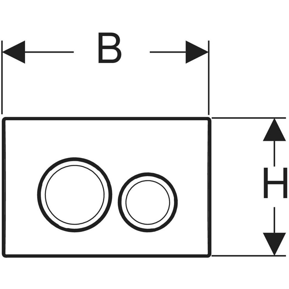 Clapeta actionare GEBERIT Delta 20 115127461, dubla actionare, crom mat