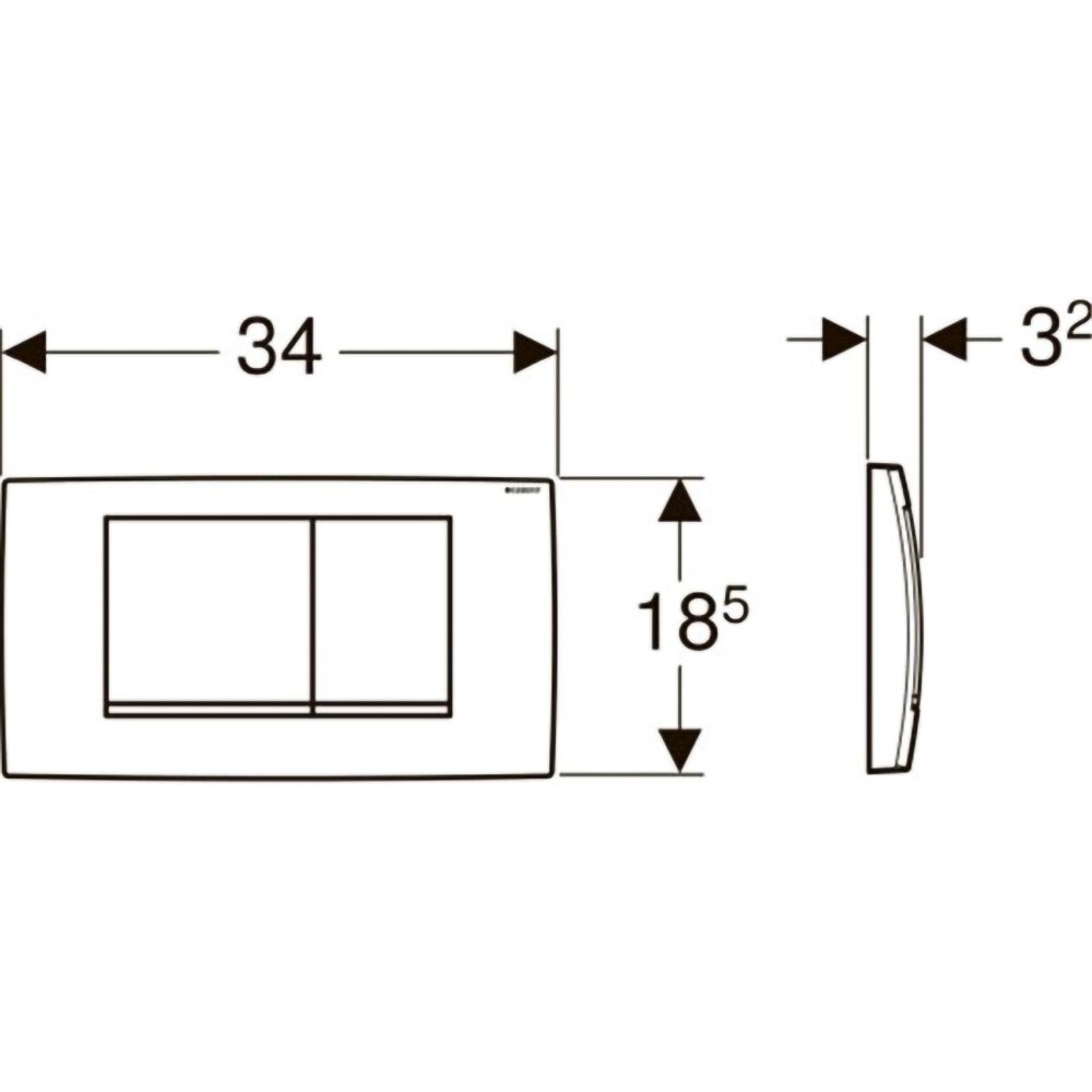 Clapeta actionare GEBERIT Twinline 30 115899KH1, dubla actionare, crom