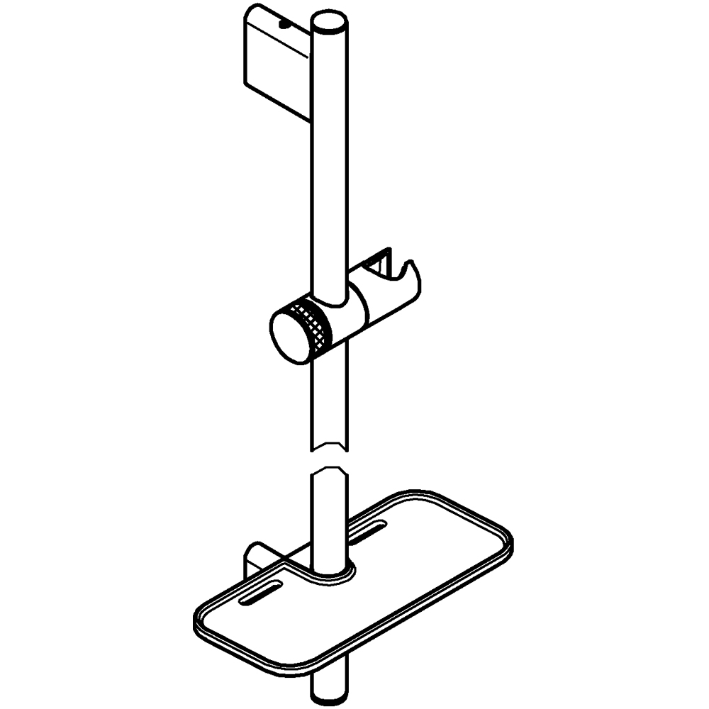 Bara pentru set de dus GROHE SmartActive 26603AL0, cu etajera, ABS, 90 cm, grafit