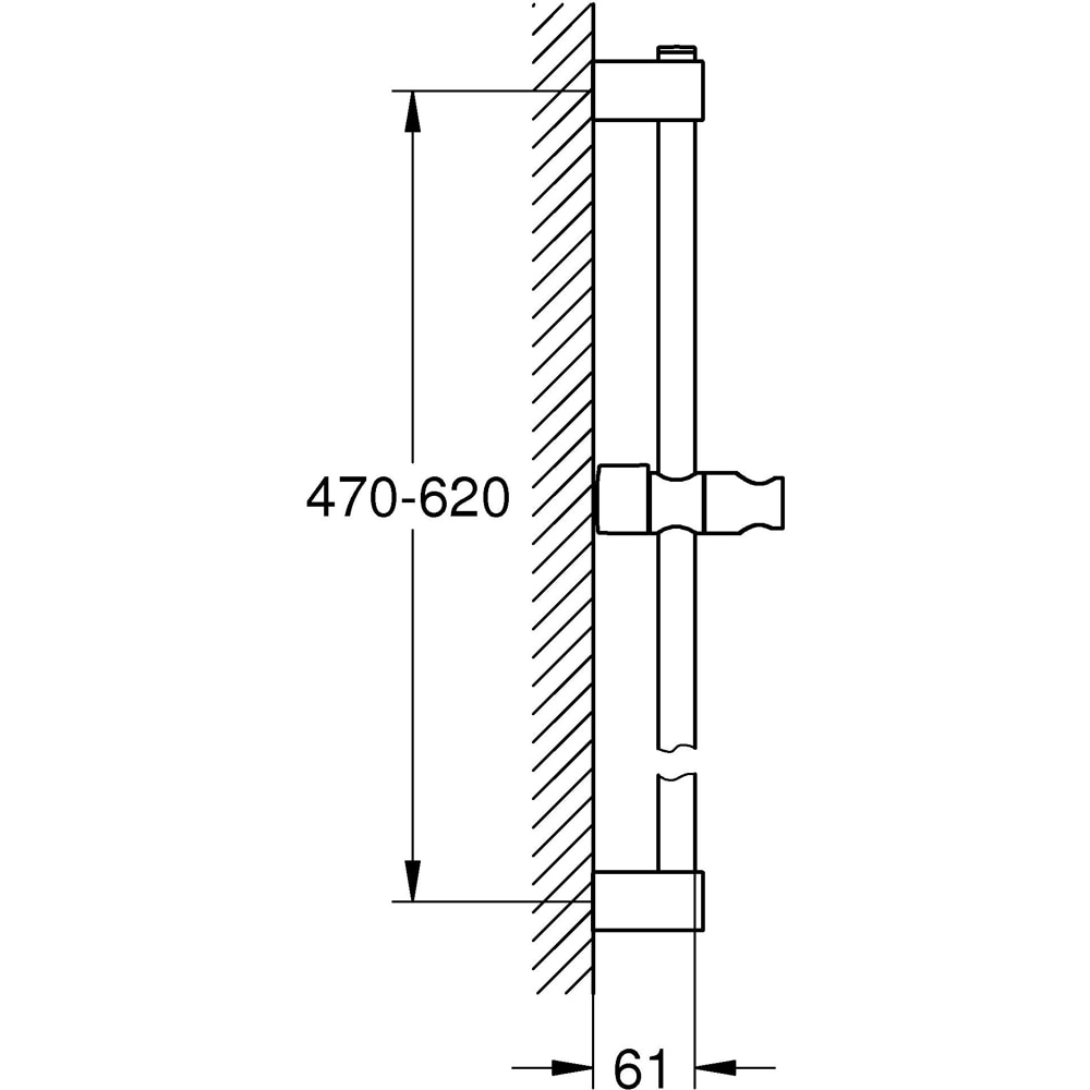 Bara pentru set de dus GROHE Tempesta 275232431, ABS, 60 cm, negru
