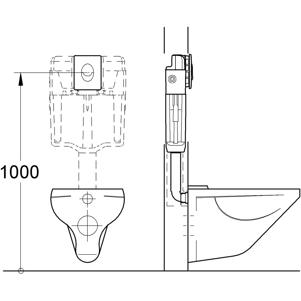 Clapeta actionare GROHE Skate Air 38505KF0, dubla actionare, negru