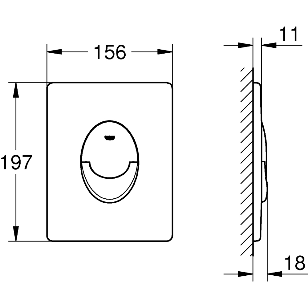 Clapeta actionare GROHE Start 389642430, dubla actionare, negru