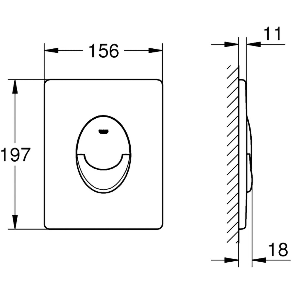 Clapeta actionare GROHE Start 38964KF0, dubla actionare, negru