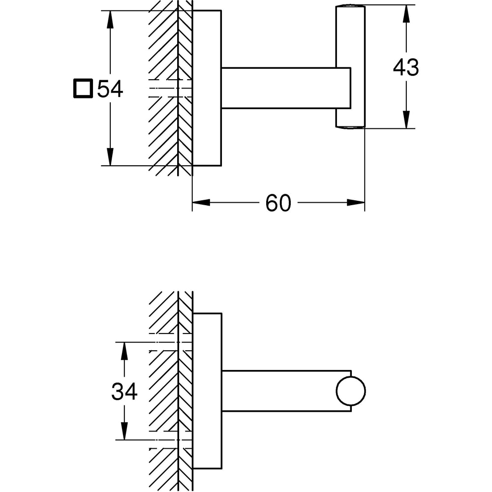 Suport prosop GROHE Start Cube 40961000, crom