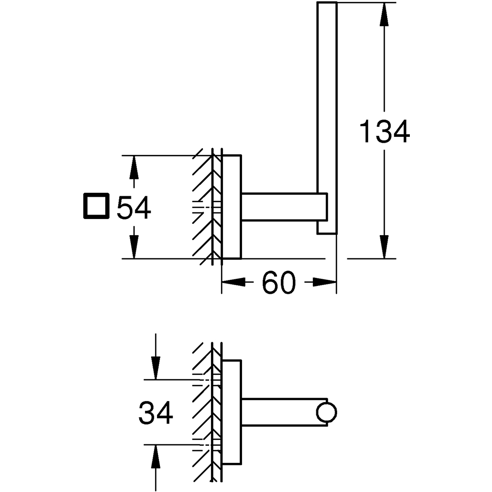 Suport hartie igienica GROHE Start Cube 40979000, crom