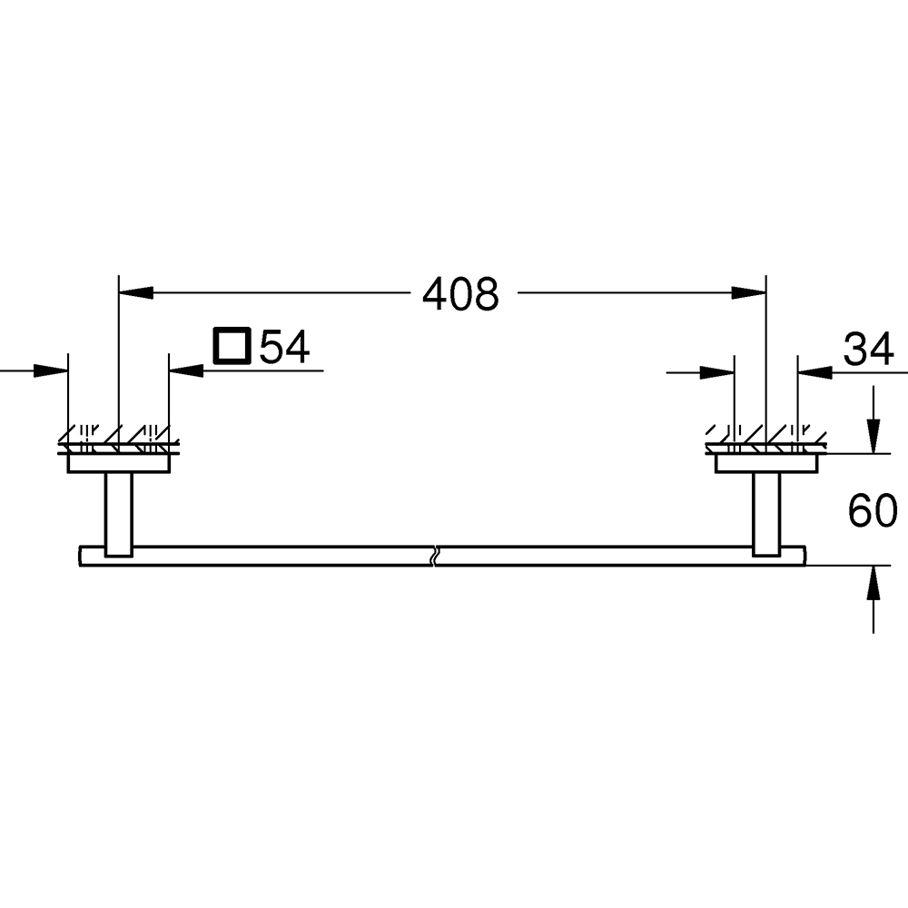 Suport prosop GROHE Start Cube 40987000, crom