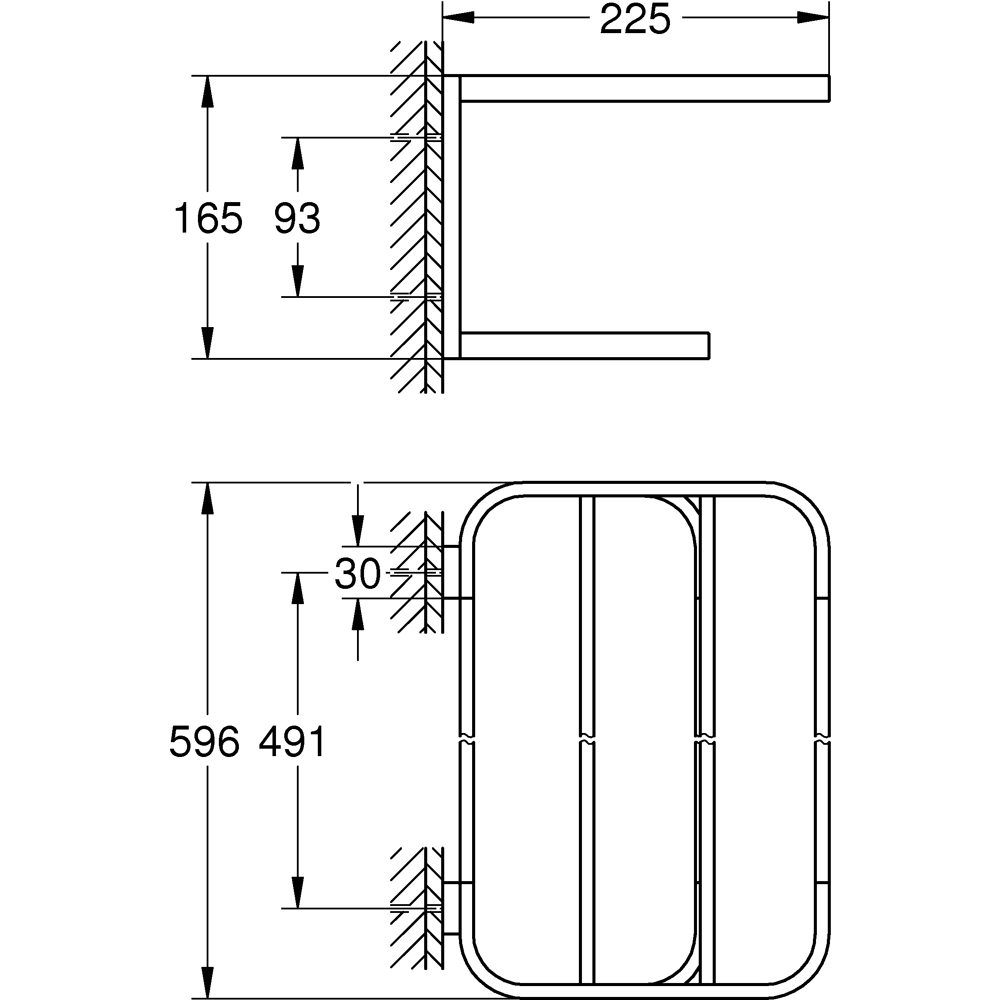 Suport prosop tip bara GROHE Selection 41066000, 60 cm, crom