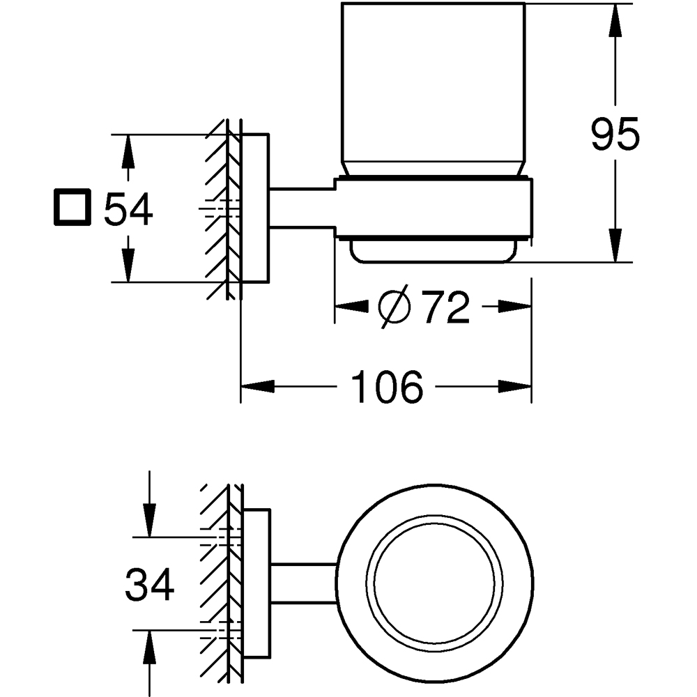 Pahar baie GROHE Start Cube 41097000, crom