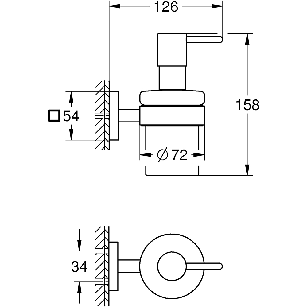 Dispenser sapun lichid GROHE Start Cube 41098000, 160ml, crom