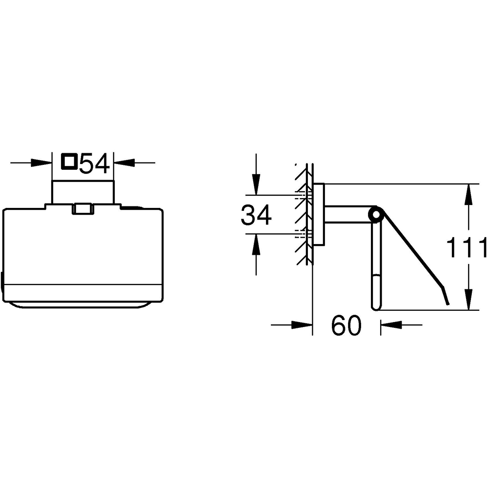 Suport hartie igienica GROHE Start Cube 41102000, crom