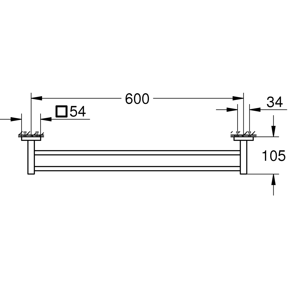 Suport prosop GROHE Start Cube 41104000, crom