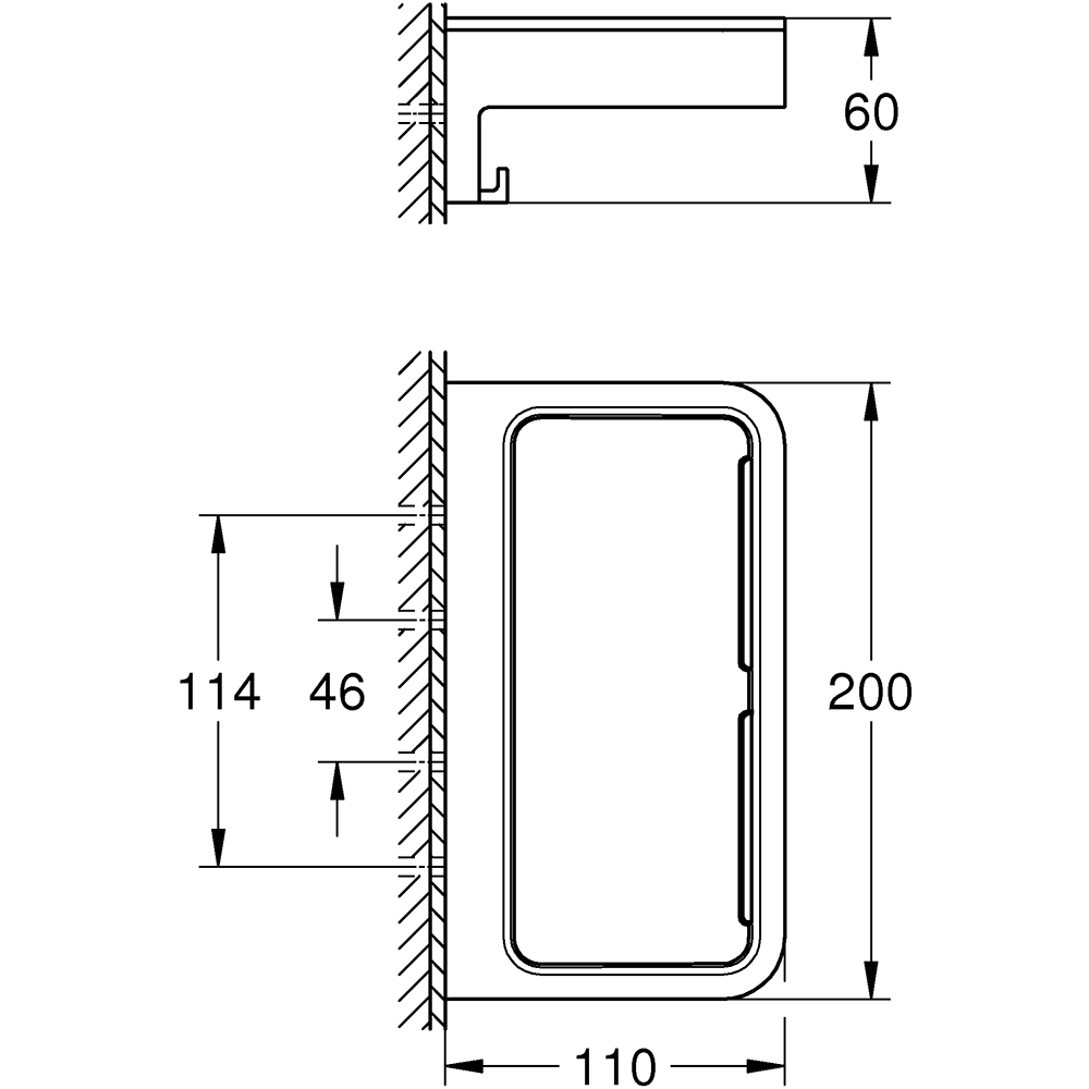 Etajera baie GROHE Start Cube 41107000, crom