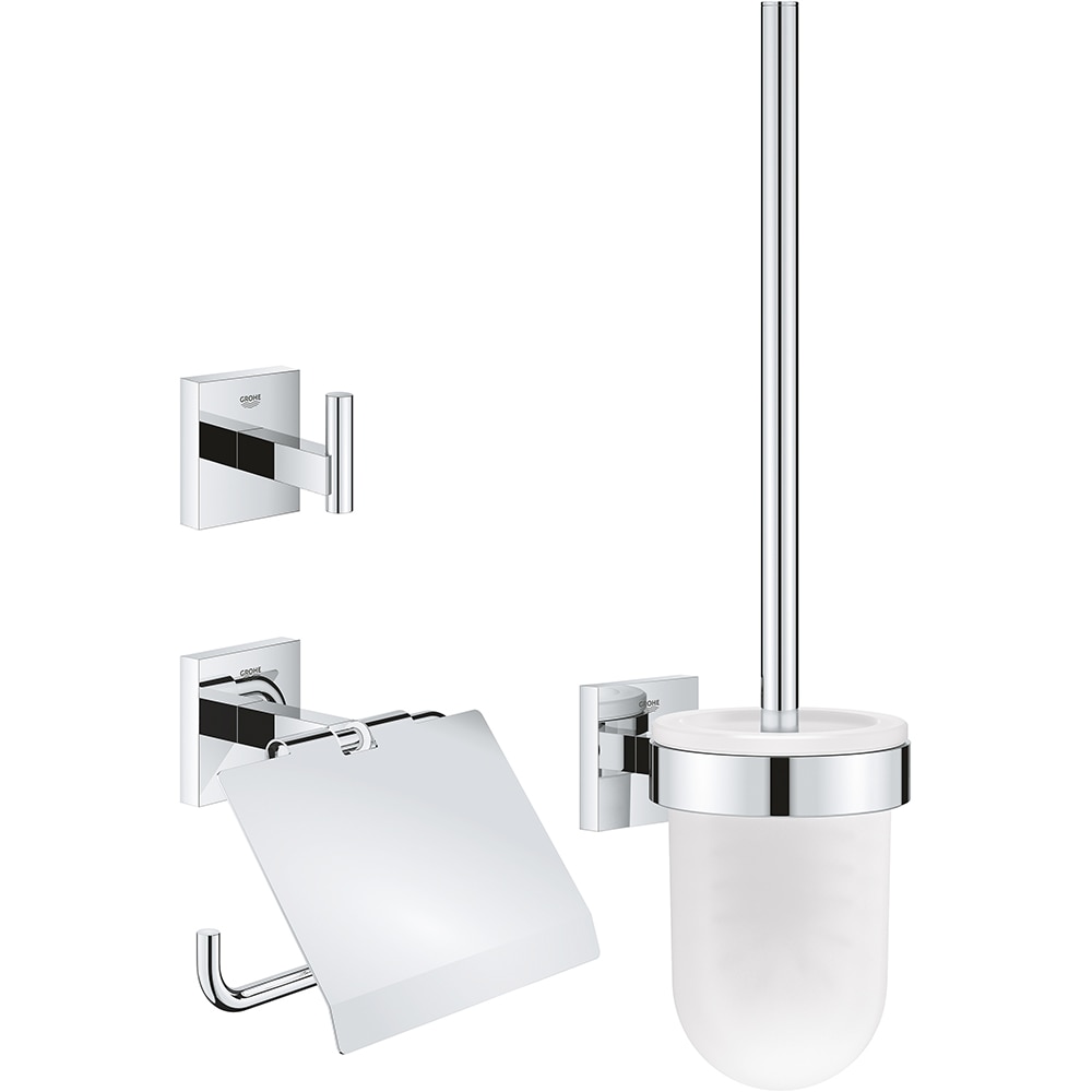 Set accesorii baie GROHE Start Cube 41123000, 3 accesorii, crom