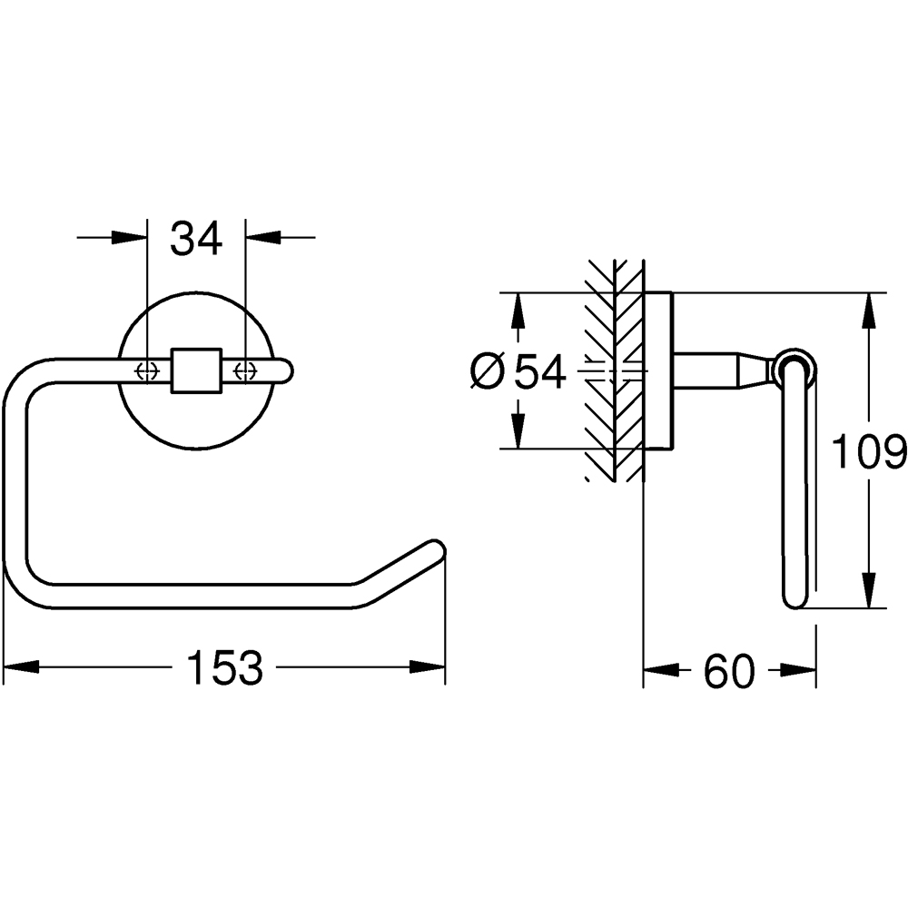 Suport hartie igienica GROHE Start Cosmopolitan 41165000, crom