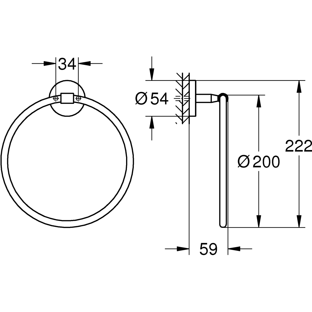 Suport prosop tip inel GROHE Start Cosmopolitan 41167000, crom