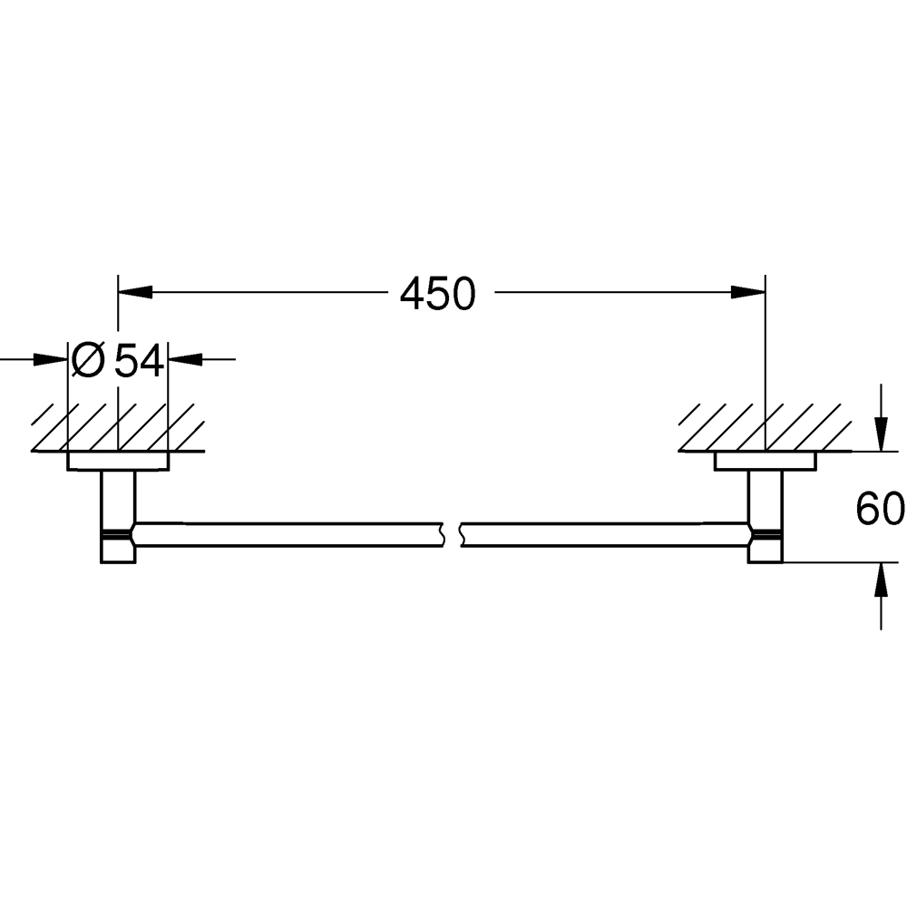 Suport prosop tip bara GROHE Start 41197000, 45 cm, crom